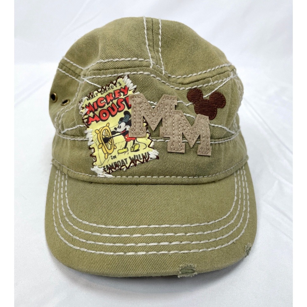 Disney Parks‎ Green Steamboat Willie Mickey Mouse Hat Distressed
